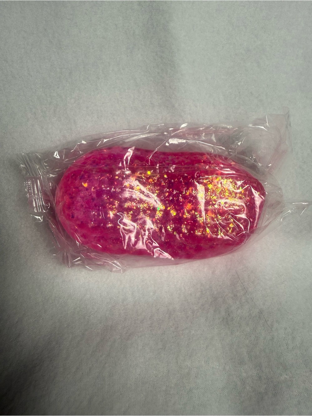 Pink Glitter Peanut Squishy Toy